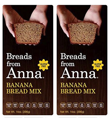 Breads from Anna, Banana Bread, Gluten yeast soy rice corn dairy and nut free, 16 oz (Pack of 2)