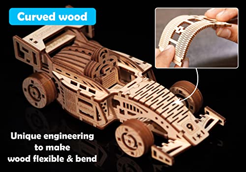 Funvention-for-Little-Scientist-in-Every-Kid-FUNVENTION-F1-Racer-Car-DIY-Functional-Mechanical-Model-3D-Puzzle-STEM-Lerning-Kit-Collectible-Cars-Building-Kit-with-Working-Wheels-Shocks-Pack-of-1