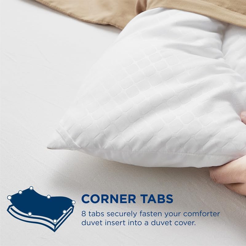 Image of Bedsure Comforter Duvet Insert - Quilted Comforters Queen Size, All Season Duvet, Down Alternative Bedding Comforter with Tabs(Ivory,Queen 88 inchx88 inch)