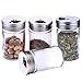 Produktbild WELLXUNK® Gewürzstreuer, 4 Stück Gewürzdosen, Vorratsdose mit Deckel und Transparentem - 100 ml, Gute Gasdichtheit, Aufbewahrung Tee, Getreide, Trockenfrüchten, Tiernahrung, Glas/Edelstahl/Kunststoff