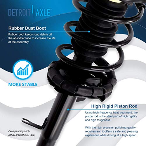 Image of Detroit Axle - Front End 12pc Suspension Kit for 2000-2004 Ford Focus 2001 2002 2003, 2 Ready Struts, 2 Lower Control Arms Ball Joints, 4 Inner & Outer Tie Rods, 2 Sway Bar Links, 2 Boots Replacement