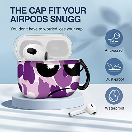 Image of for Airpods 3 Case 2021, Don't Touch Me for Airpods Cover with Keychain Soft Cute Shockproof Cover for Women Men Compatible with for Airpods 3 Charging Case,Purple