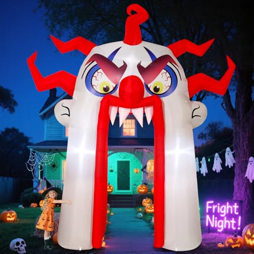 Image of GOOSH 12.8 FT Halloween Inflatable Clown Archway Outdoor Decorations Blow Up Yard with Halloween Arch Built-in LEDs for Garden Lawn Indoor Party Decor
