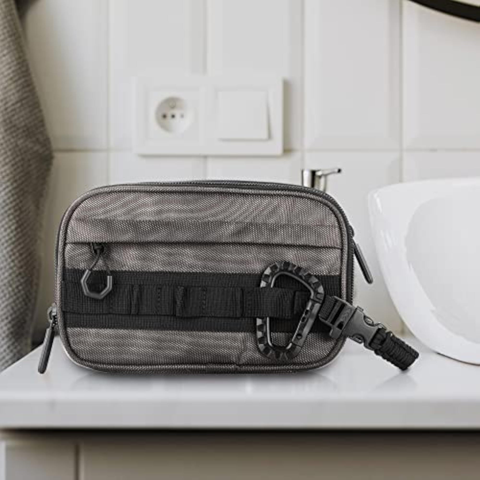 Tactical Toiletry Bag for Men, Travel Dopp Kit with 6 Compartments
