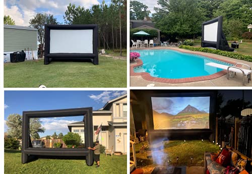 Image of XHYCPY 20ft Inflatable Projector Screen for Outside Inflatable Movie Screen Outdoor with Air Blower Storage Bag, Easy Set Up Blow Up Screen for Backyard Movie Night, Theme Parties, Celebrations