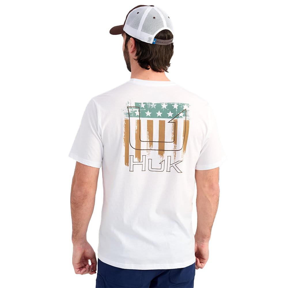 HUK Mens Performance Fishing Logo Tee, Short Sleeve T-Shirt for Men