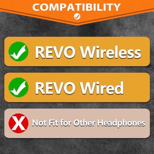 Almohadillas de reemplazo TRANSTEK para Jabra REVO Wireless/Wired en tela gris con espuma viscoelástica más gruesa miniatura 2