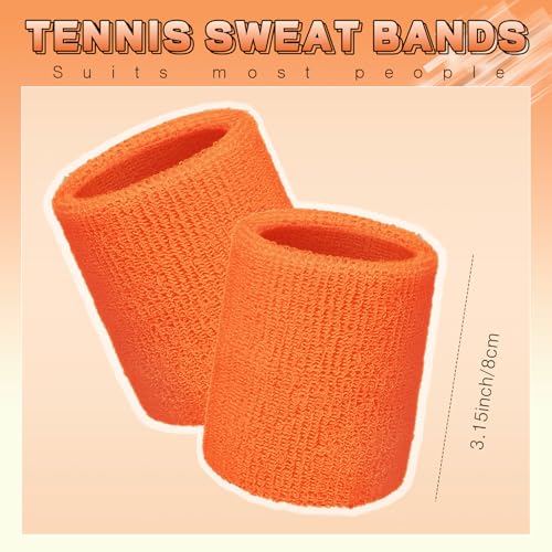 Image of Bememo 12 Pack Wristbands Sweatband for Women Men, Neon Colored Sport Wrist Bands, Tennis Football Basketball Sweatbands, Moisture Wicking Arm Bands for Working Out