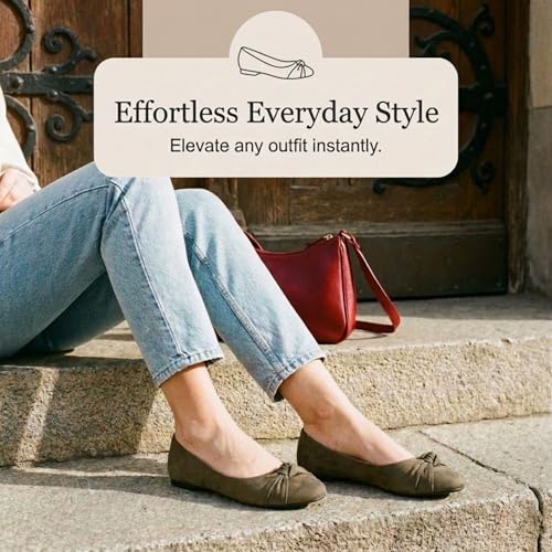 Image of Women's Flats with Knot Front Cute Ballet Flats for Women Casual or Dressy Shoes for Women Comfortable Flats Womens Shoes