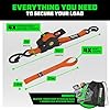 Rhino USA Retractable Ratchet Straps (4-Pack) - 1 Inch x 10 Feet (1,209lb Break Strength) - Auto Self Retracting Tie Down Straps for Truck, Cargo Trailer, Motorcycle, ATV, UTV - Orange #4