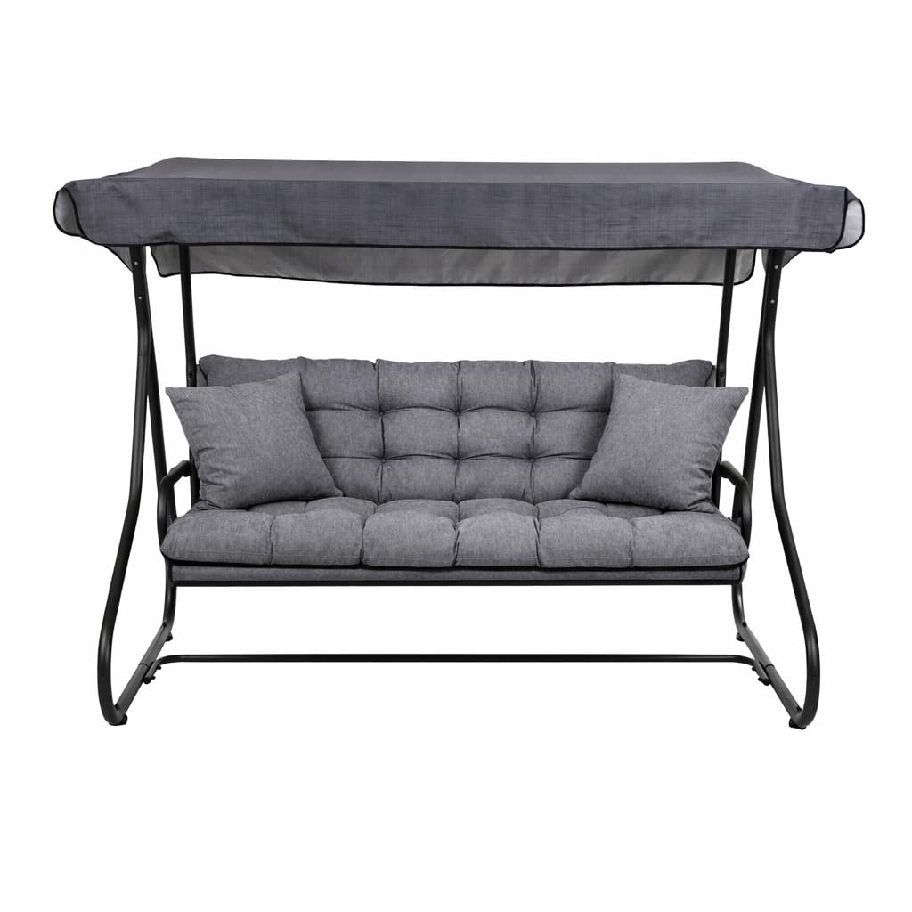 Filippo Bankauflage 180x50x60 - Sitzkissen Outdoor für Hollywoodschaukel mit zwei Kissen 45x45 cm - Bankkissen Wetterfest, Beständig Gegen Schimmel, Handgefertigt mit Befestigungsschnüre