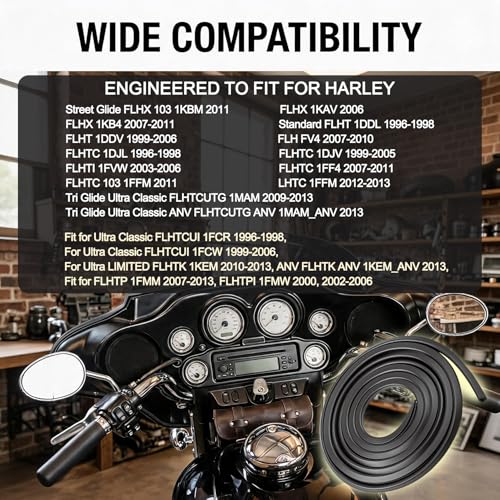 Image of 82 Inch Batwing Inner Fairing Seal Strip for Harley-Davidson Road King