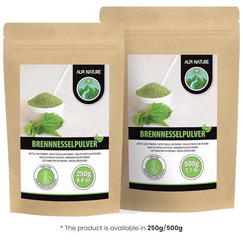 Alpi Nature Brennnessel Pulver 500g, Brennesselpulver, Brennnesselblätter getrocknet und gemahlen