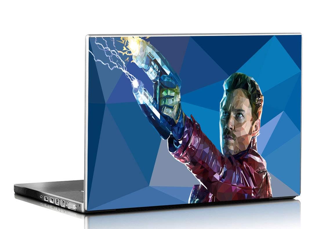 PIXELARTZ Laptop Skin Polygon Superhero 15.6 Inches Laptop Skins/Stickers HD Quality Multi Colour (8010)