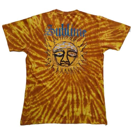 Sublime T Shirt Sun Face Band Logo Nue offiziell Unisex Tie Dye Orange L