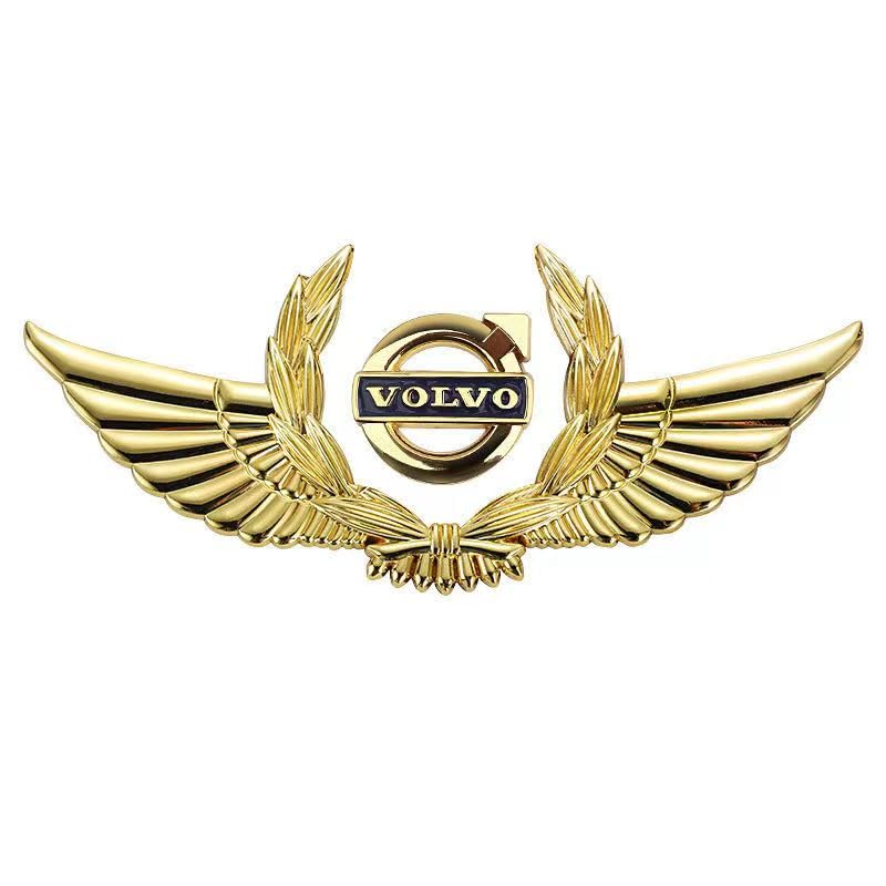Auto Emblemen voor Volvo V60 2023-2024,3D Logo Radiatorgrill Vervanging Sticker Hood Trunk Achterklep Embleem Zelfklevende Tuning Badge Autostyling Modificatie,A