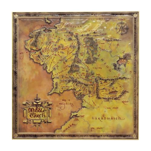 Réplica de mapa de metal de El Señor de los Anillos