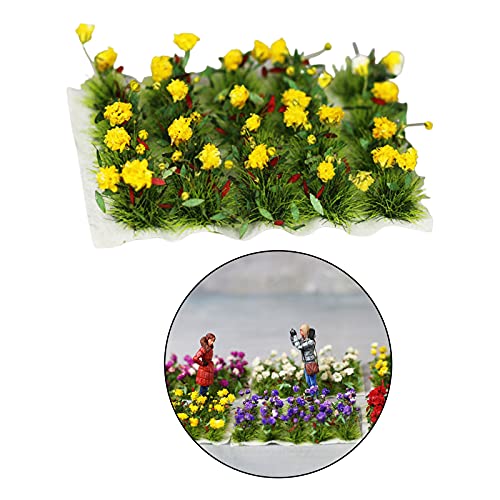 freneci DIY Mini Simulation Blume Cluster Modelleisenbahn Fee Garten Architektur Landschaft Gelände Gras Bausatz Sand… – Bild 6