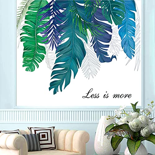 Groene planten muur sticker, grote bladeren groene muur stickers, verwisselbare aquarel Wall Art decor, decoratie voor… - Afbeelding 6