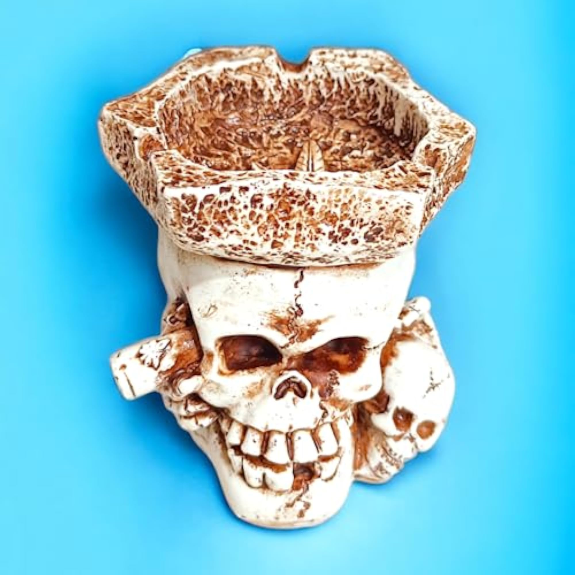 Resin Two Side Skull Ashtray, Decorative Home Ornaments