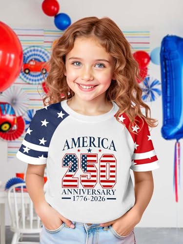 Image of Ithalt Boys Girls USA Shirts Kids 4th of July Shirts American Flag Tshirt Patriotic Top Independence Day Outfit 5-13y
