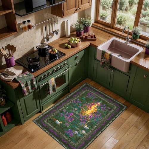Tapete pequeño SERISSA 2x3 verde lavable antideslizante miniatura 2