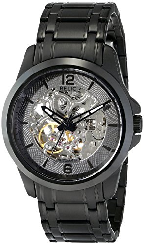 Relic by Fossil Men's Cameron Automatic Self-Winding Stainless Steel IP Skeleton Dial Watch