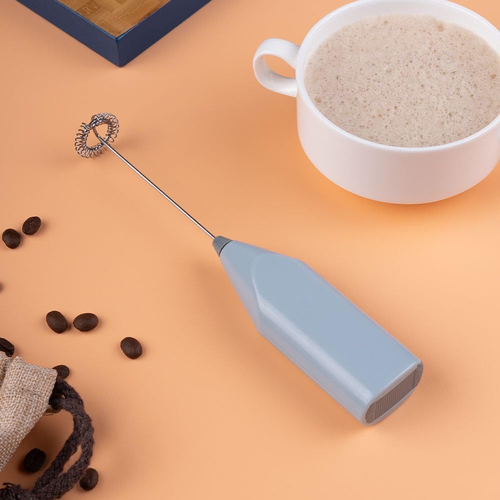 Electric Milk Frother for Lattes, Cappuccinos, Hot Chocolate, and Frappe – Handheld Foam Maker Wand (Battery Not Included) for Smooth Coffee Creations