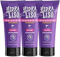 3 HidraLiso - Liso de Salao em Casa, Alisante Para Cabelo Organico, Progressiva de Chuveiro Sem Formol
