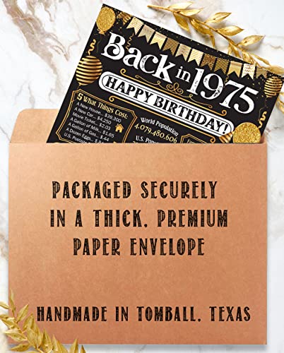 lone star art 50th birthday decorations - 11x14 unframed 1975 year in review poster - fun facts card for men amp women turning 50 - vintage party decor amp gift idea for him or her