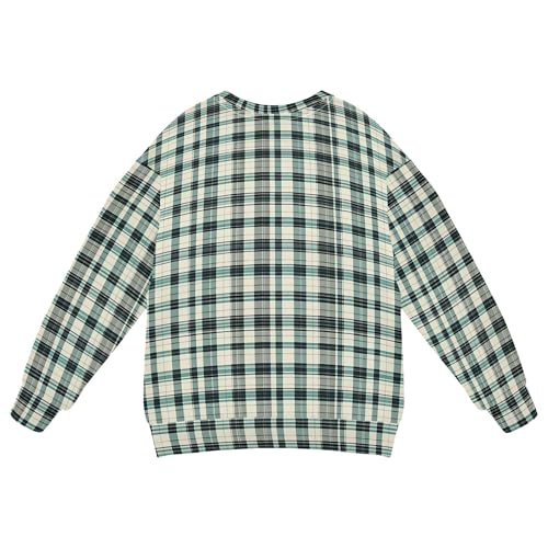 JUNZAN Herringbone Houndstooth Checked Teal Big Boys Sweatshirts Hoodies Fleece Fall Tops Shirts Athletic 4T2