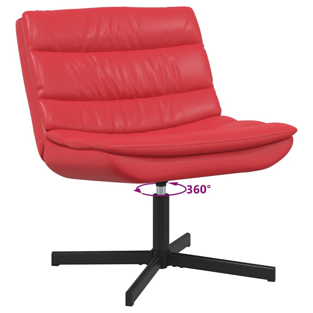 Krzesło obrotowe czerwone 63 x 75 x 76 cm skóra syntetyczna