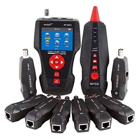 Noyafa NF-8601W-A Multi-Functional Network Cable Tester for RJ45, RJ11, BNC, PING/POE 8 Identifier Cover