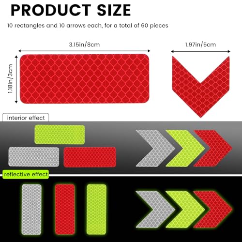 60 Stück Reflexionsaufkleber für Sicherheit