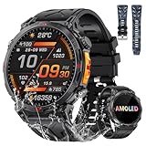 スマートウォッチ 1.6 インチ高清ディスプレイ【2025最新型技术 ChatGPT搭載 内蔵GPS AI文字盤】GPS運動模式記録 Bluetooth5.3通話 LINE/メッセージ通知 振動と着信音設定 100＋運動モード スポーツウォッチ 3ATM防水 腕時計 歩数計 遠隔撮影 音楽制御 天気予報 iPhone/アンドロイド対応 (黒＋カモフラージュ)