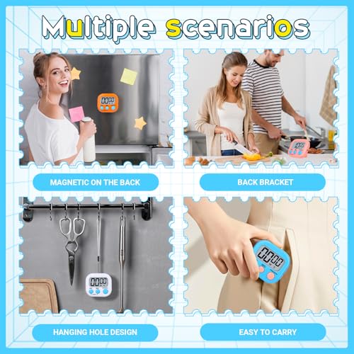 Mwellewm Digital Timers for Classroom Kids Kitchen Timers for Cooking 12 Pc - Image 4