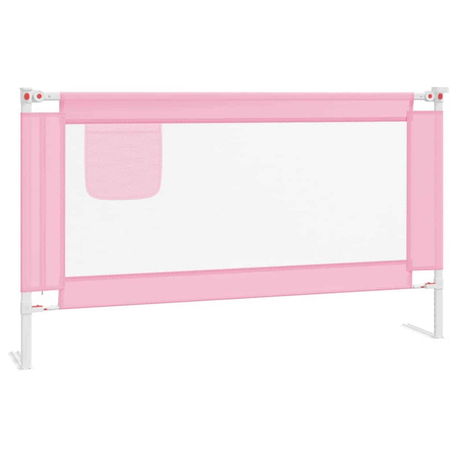 MOONAIRY Barandilla de Seguridad Cama de niño, Barandilla Cama Niño, Barrera Cuna, Defensa Extensible, Barandilla Sofa, Rosa Tela 140x25 cm