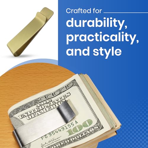 Stainless Steel Money Clip Set - Pack of 10, Gold & Silver Money Clip Wallet - Slim, Elegant, Lightweight Money Clips in Bulk - Credit Card & Cash Wallet Alternative for Men & Women3