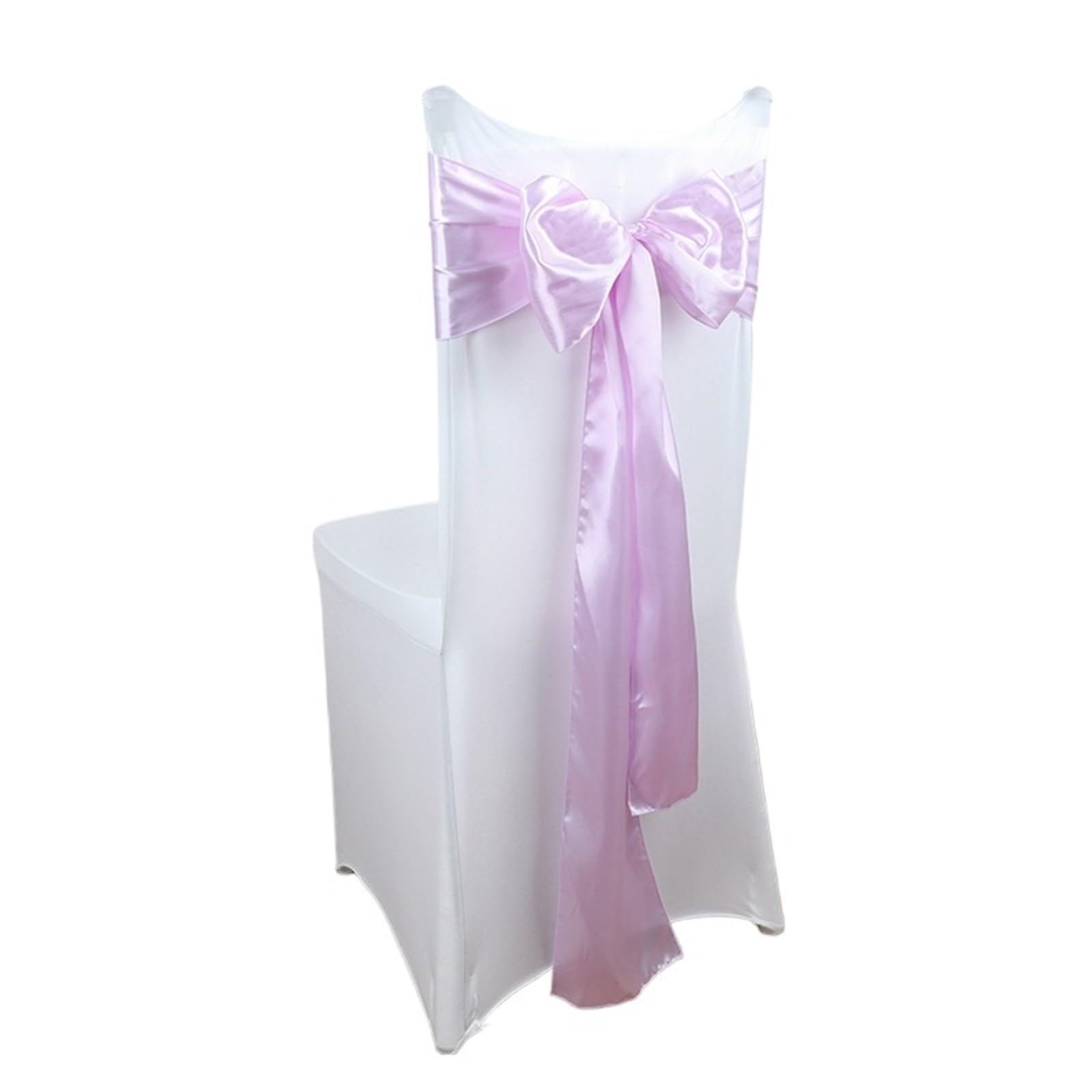 RRYPBOVG Chair Ribbon 10/50PCS Satin Chair Sashes Bows Universal Ribbon Ties Back Sash For Wedding Party Events Banquets Hotel Event Cover(Light Purple,50pcs)