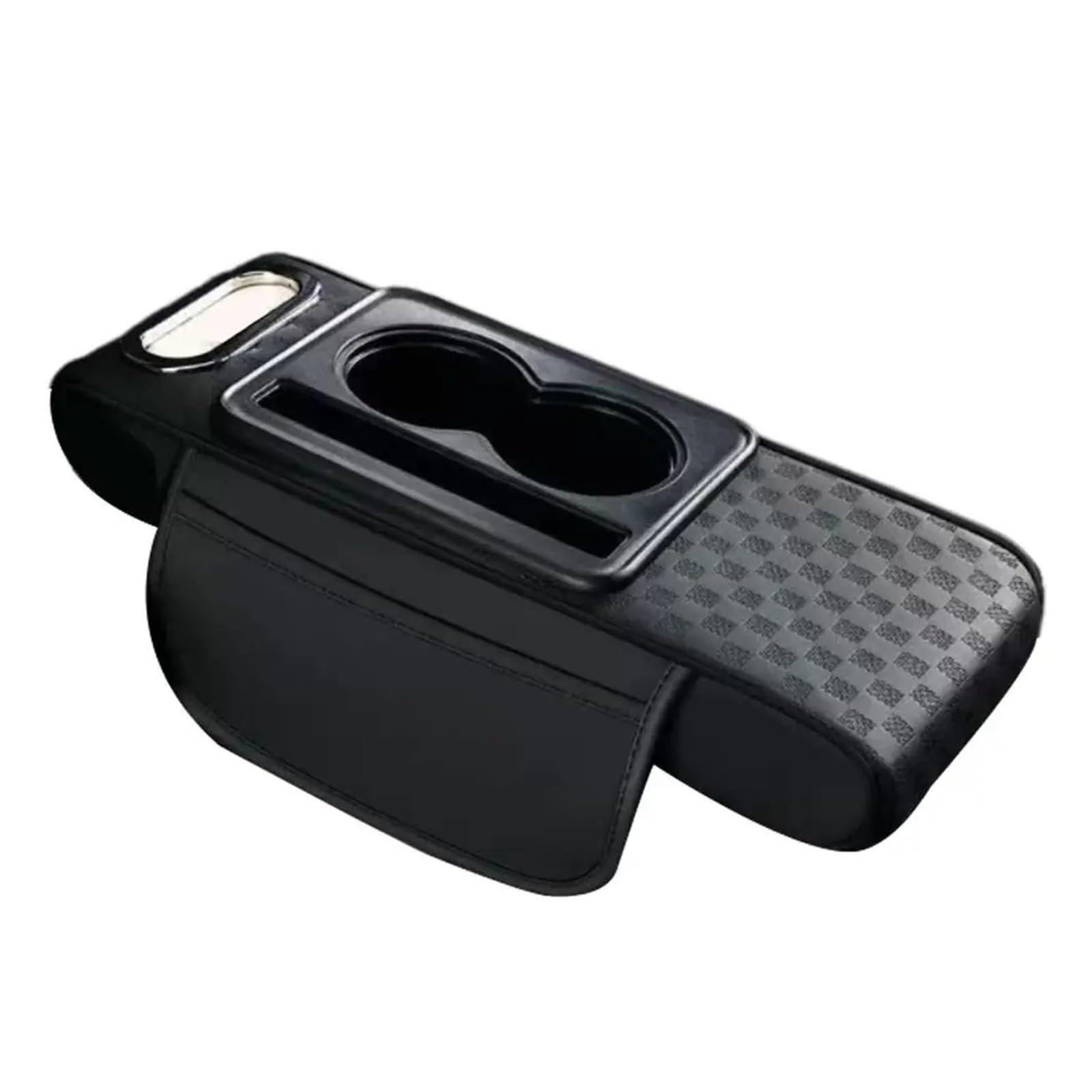 AHRPKAMERD Storage Box Universal Multifunctional PU Leather Armrest Pad Center Console Height Increasing Cushion With Cup Holder And Tissue Box Center Console Organizer Tray(2)