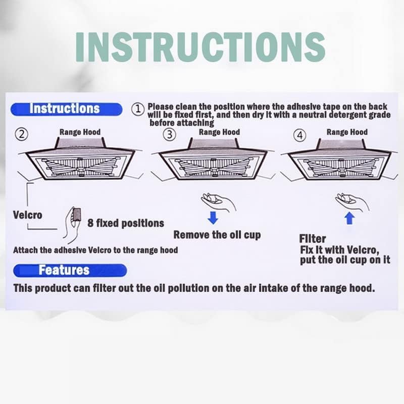 Disposable Kitchen Hood Oil Filter Paper Range Hood Grease Anti Oil Cotton Filter Cooker Hood Extractor Fan Filter Non-Woven (43cmx45cm/12pcs) - Image 7