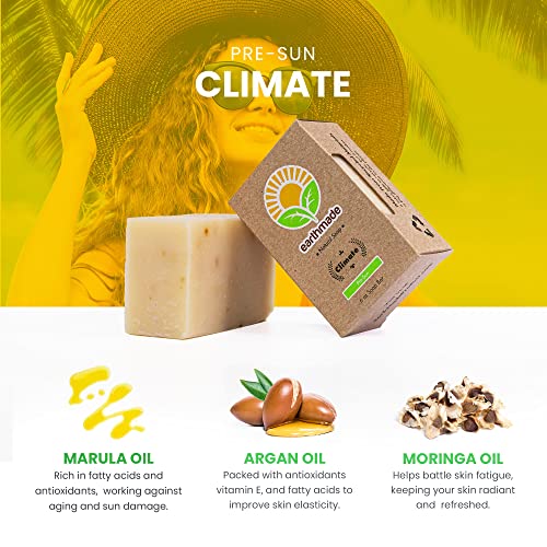 Earthmade Climate Sunscreen Handmade Moisturizing Bar Soap|Organic Body And Face Soap With Marula, Argan And Moringa Extract|Cold-Processed I No Harsh Chemicals|Organic| No Preservatives| Cruelty Free| Sls Free ( 1 Bar Soap, 6 Oz) #TOP1