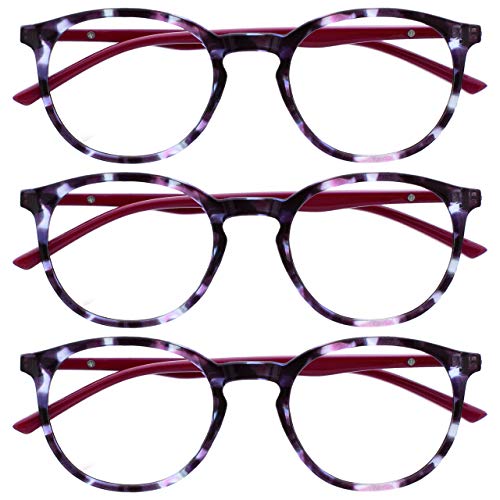 Opulize met 3-pack blå ljusblockerande glasögon datorspel svart herr dam BBB60-1 +0,00 Optical Power +0.00 Purple Tortoiseshell Front Cherry Red Arms