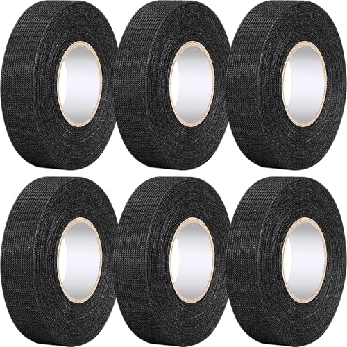 Image of Wire Harness Automotive Tape Self-Adhesive Wiring Harness Cloth Electrical Tape 1 Inch x 30 Feet Car Insulated Wire Loom Tape for Automotive Engine Insulation Protection 6 Rolls