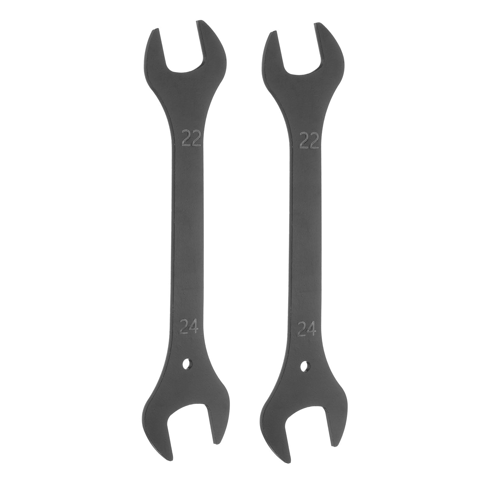 sourcing map 2pcs Super Thin Open End Wrench 22x24mm Metric Lightweight U-Shaped Spanner Double End Wrenches for Automotive Repair Furniture Assembly, Black