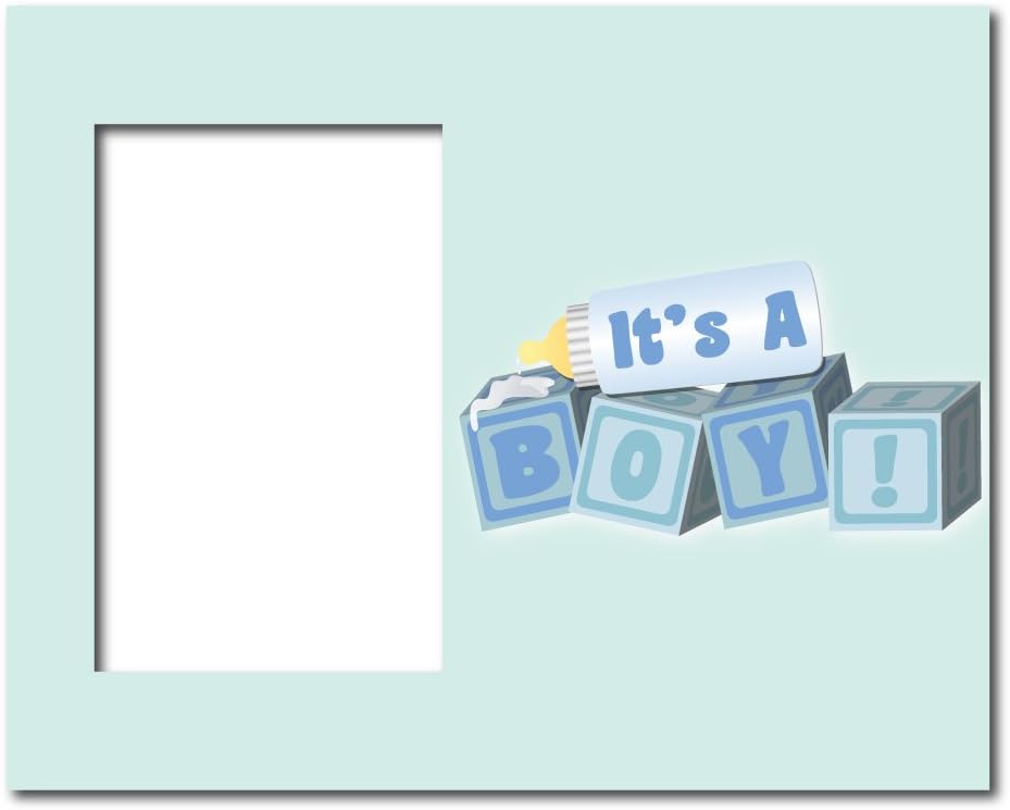 VictoryStore Gift Frame - New Baby Boy Picture Frame #4 - It's a Boy! Baby Blocks - Holds 4 inches X 6 inches Picture