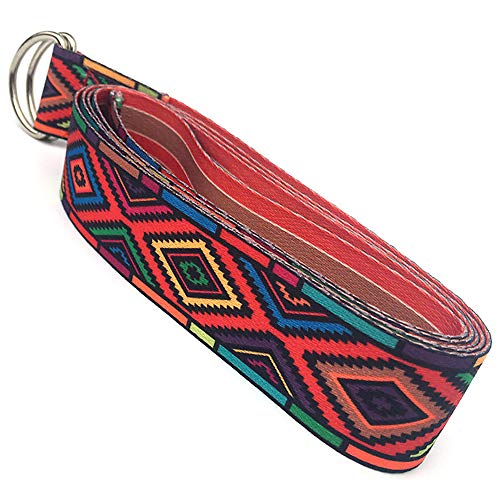 Alça de alongamento para ioga, Andoer Alça de alongamento de ioga de 6 pés com estampa de algodão al