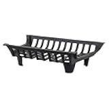 Essen 18 Inch Cast Iron Fireplace Log Grate | Heavy-Duty Fire Pit Cradle | Chimney Wood Rack | Wood Stove Wrought Iron Rack | Durable Log Holder Rack Grate | Burns Hotter & Longer