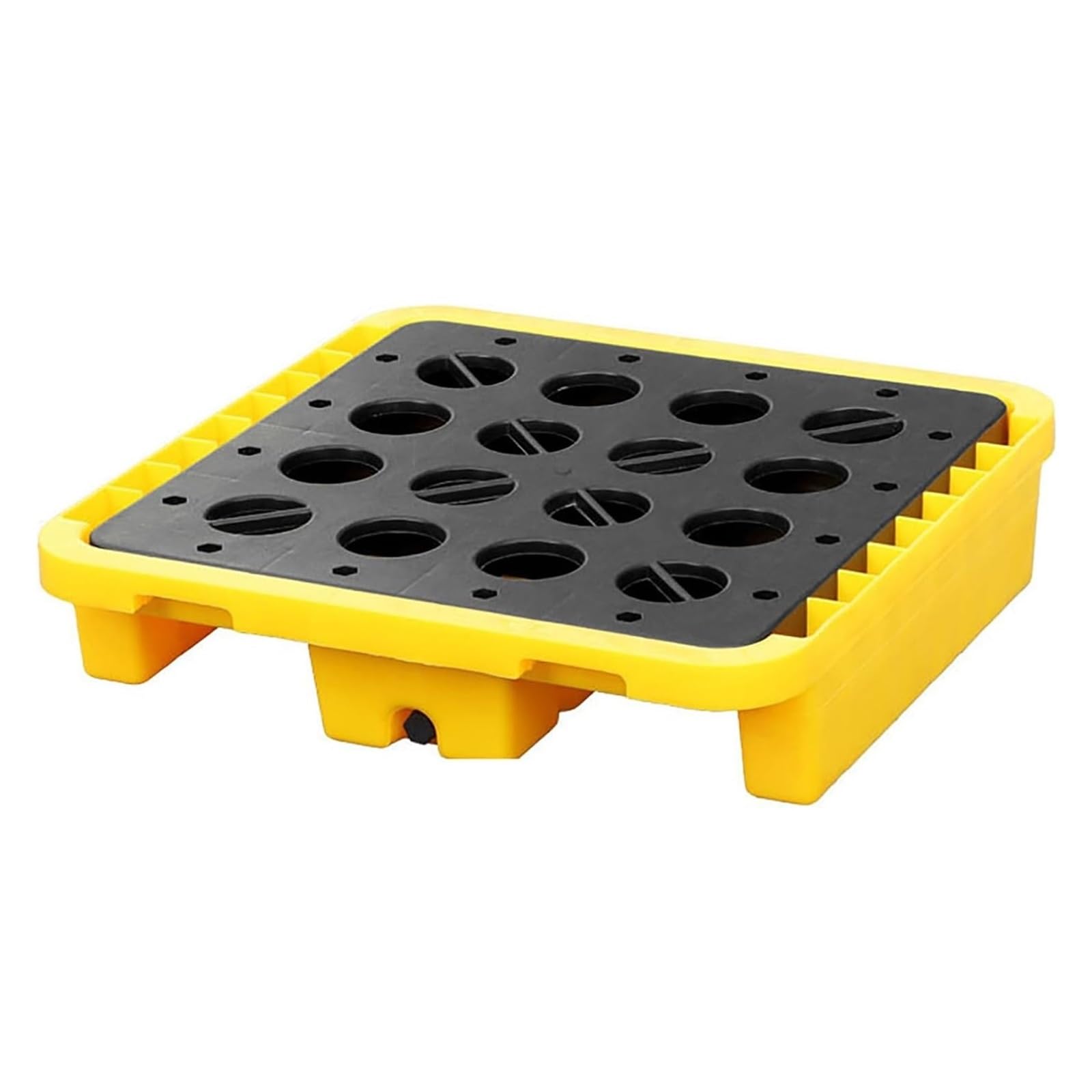 Paleta zatrzymująca zalanie, taca z polietylenu do garażu i przechowywania przemysłowego, struktura do układania w stos (66 cm x 36 cm x 12 cm), wytrzymała konstrukcja