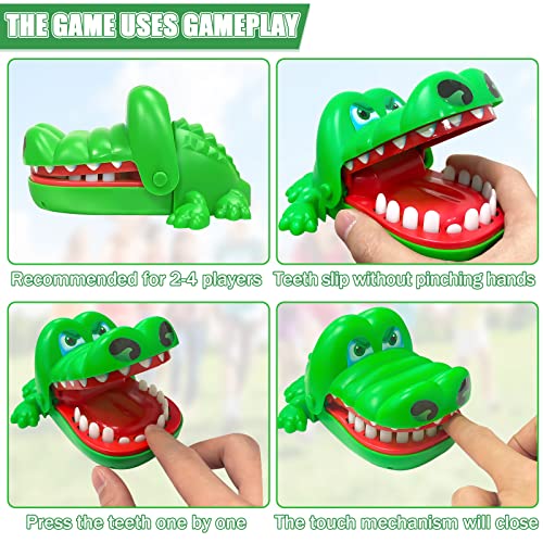 OPEIXSAYKOC Krokodil Spiel Croco Doc Spiel Spielzeug Krokodil Zähne, krokodil Spielzeug Set, Geschicklichkeitsspiel, Spaß Mund Finger beißen Familienspiel für Jungen und Mädchen